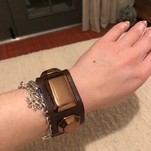 Barbara Bui leather and gold cuff